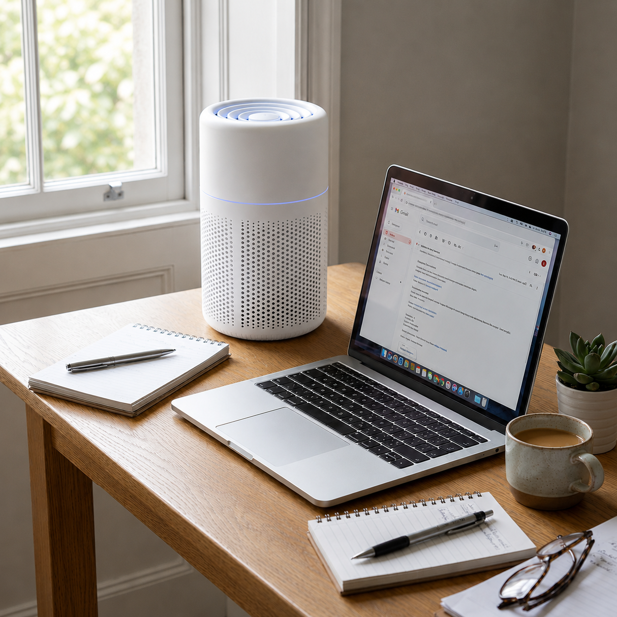 Mini desktop HEPA air purifier