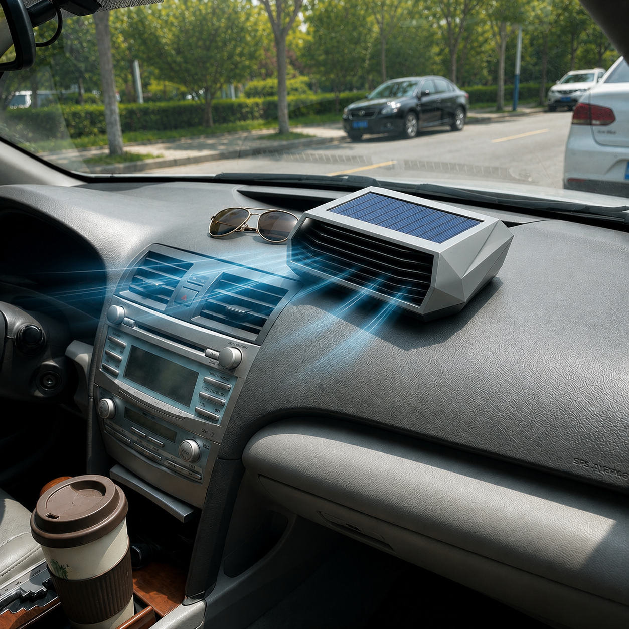 Solar car air purifier