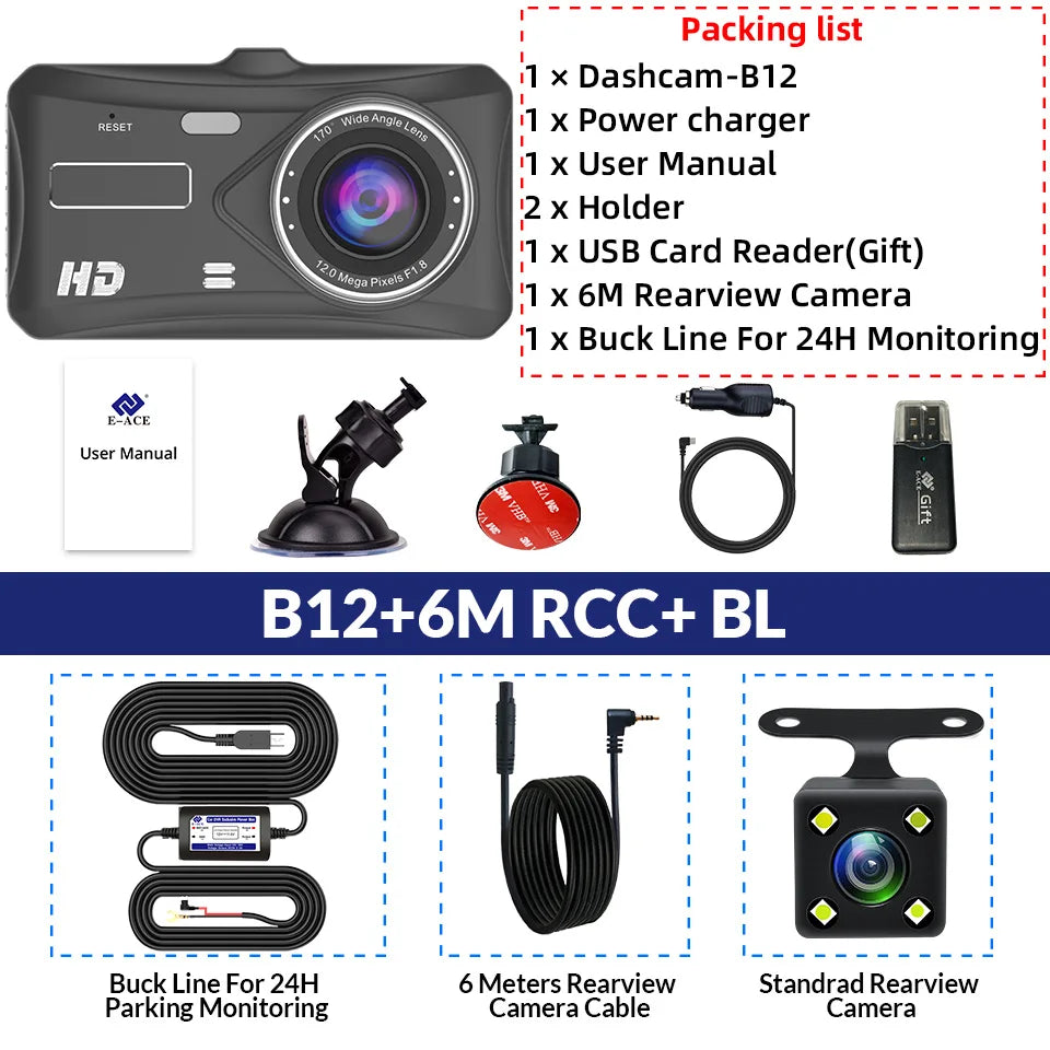 Mirror Dash Cam Front & Rear